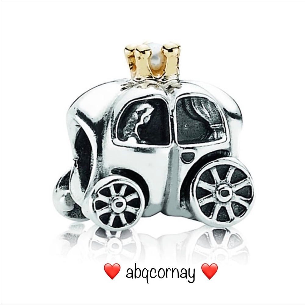 EUC Pandora Sterling Silver & 14k Gold Royal Wedding Fantasy Carriage Charm